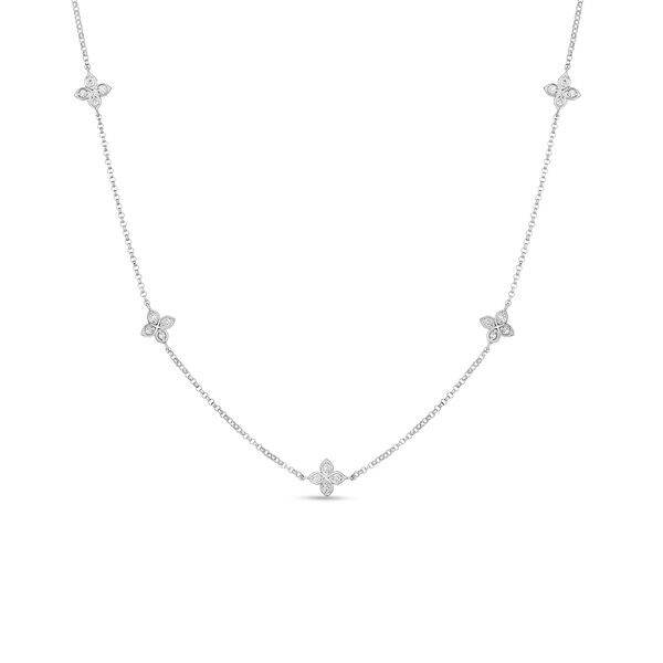 Love In Verona White Gold and Diamond 5 Station Necklace
